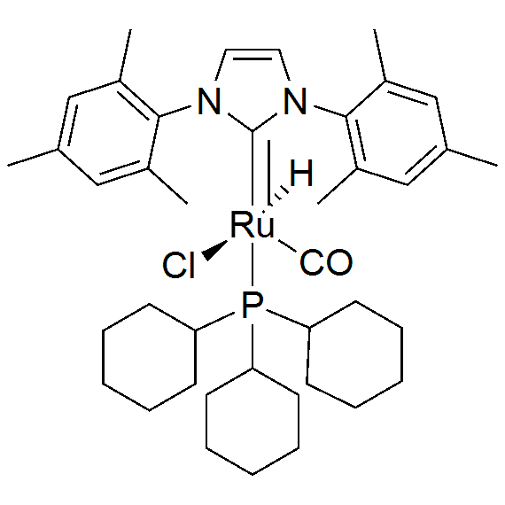 釕, 羰基氯[1,3-二氫-1,3-雙(2,4,6-三甲基苯基)-2H-咪唑-2-亞基]氫(三環己基膦)，RuHCl(CO)(PCy3)(IMes)